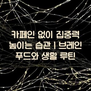 카페인 없이 집중력 높이는 습관｜브레인 푸드와 생활 루틴