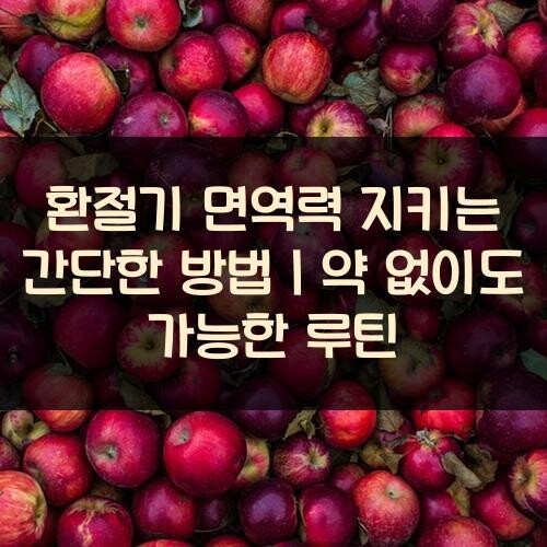 환절기 면역력 지키는 간단한 방법｜약 없이도 가능한 루틴