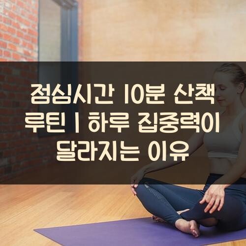 점심시간 10분 산책 루틴｜하루 집중력이 달라지는 이유