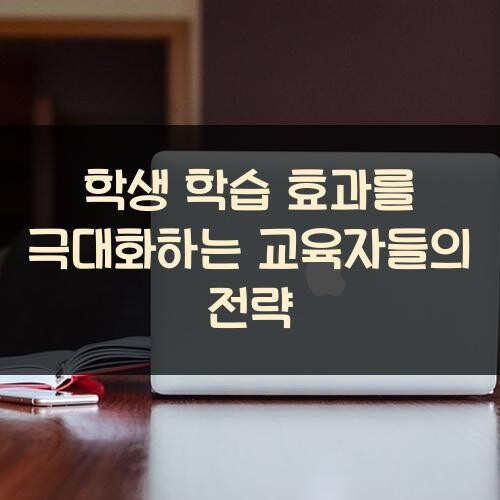 학생 학습 효과를 극대화하는 교육자들의 전략