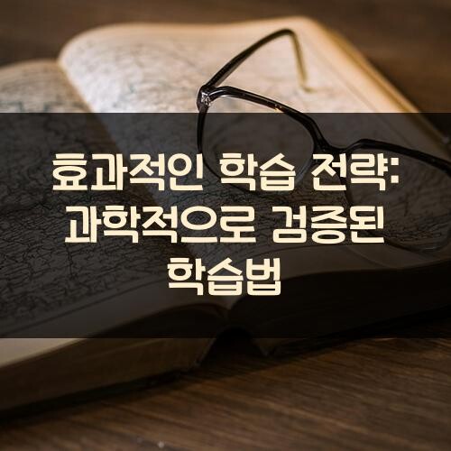 효과적인 학습 전략: 과학적으로 검증된 학습법