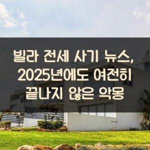 빌라 전세 사기 뉴스, 2025년에도 여전히 끝나지 않은 악몽