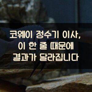 코웨이 정수기 이사, 이 한 줄 때문에 결과가 달라집니다