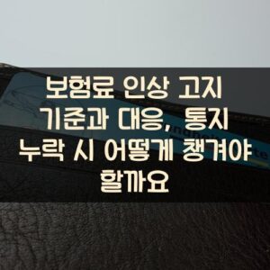 보험료 인상 고지 기준과 대응, 통지 누락 시 어떻게 챙겨야 할까요?
