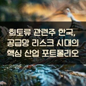 희토류 관련주 한국, 공급망 리스크 시대의 핵심 산업 포트폴리오